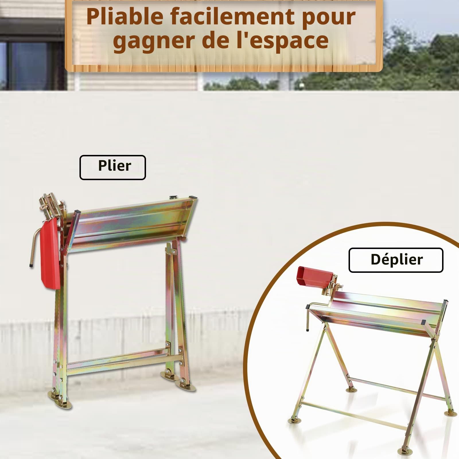 Chevalet de sciage avec support de tronçonneuse - Support pliable pour scieries et ateliers - 81 x 72 x 78,5 cm - Charge maximale : 150 kg