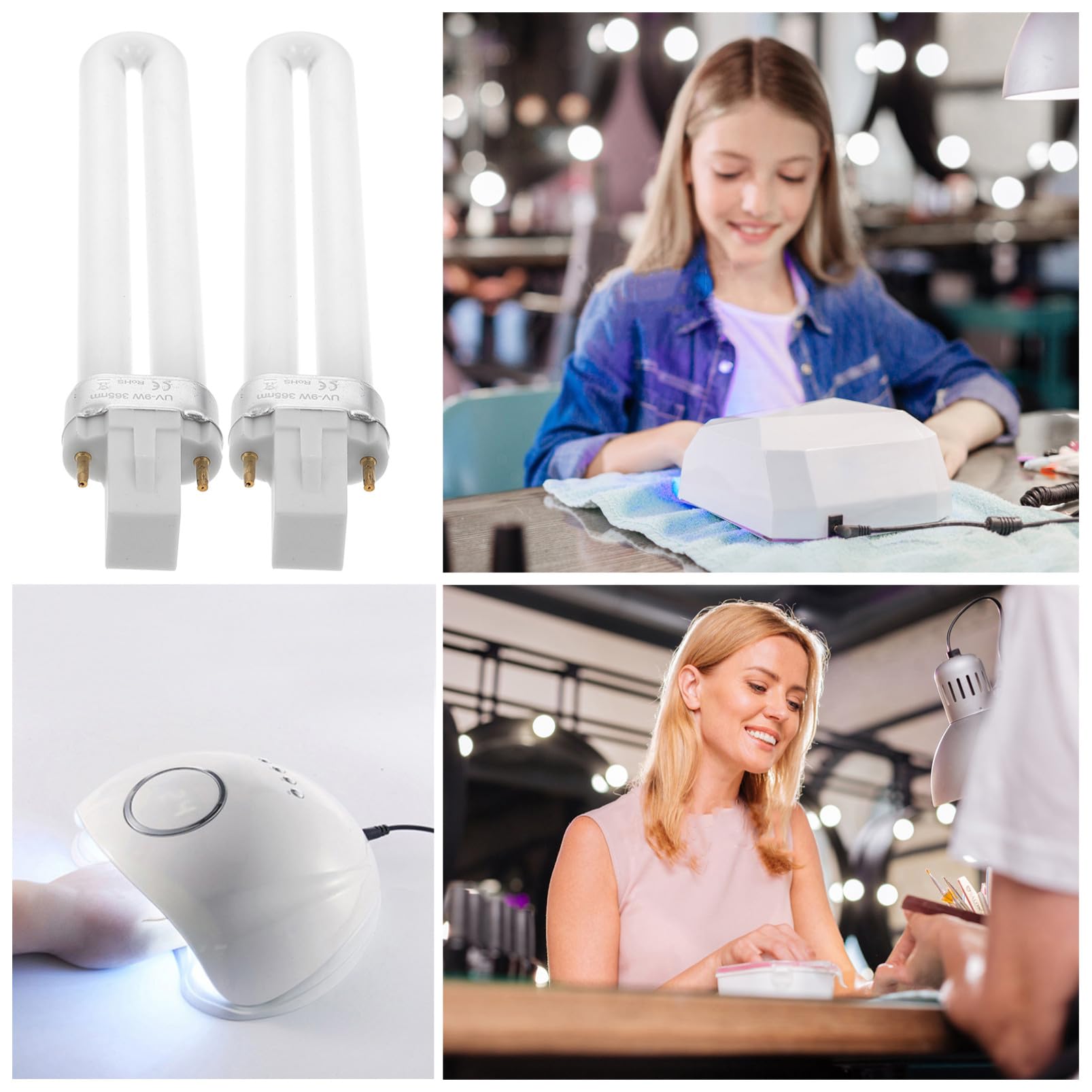 Tubo Lampada per Unghie 9w in Vetro, 8 Pezzi per Gel