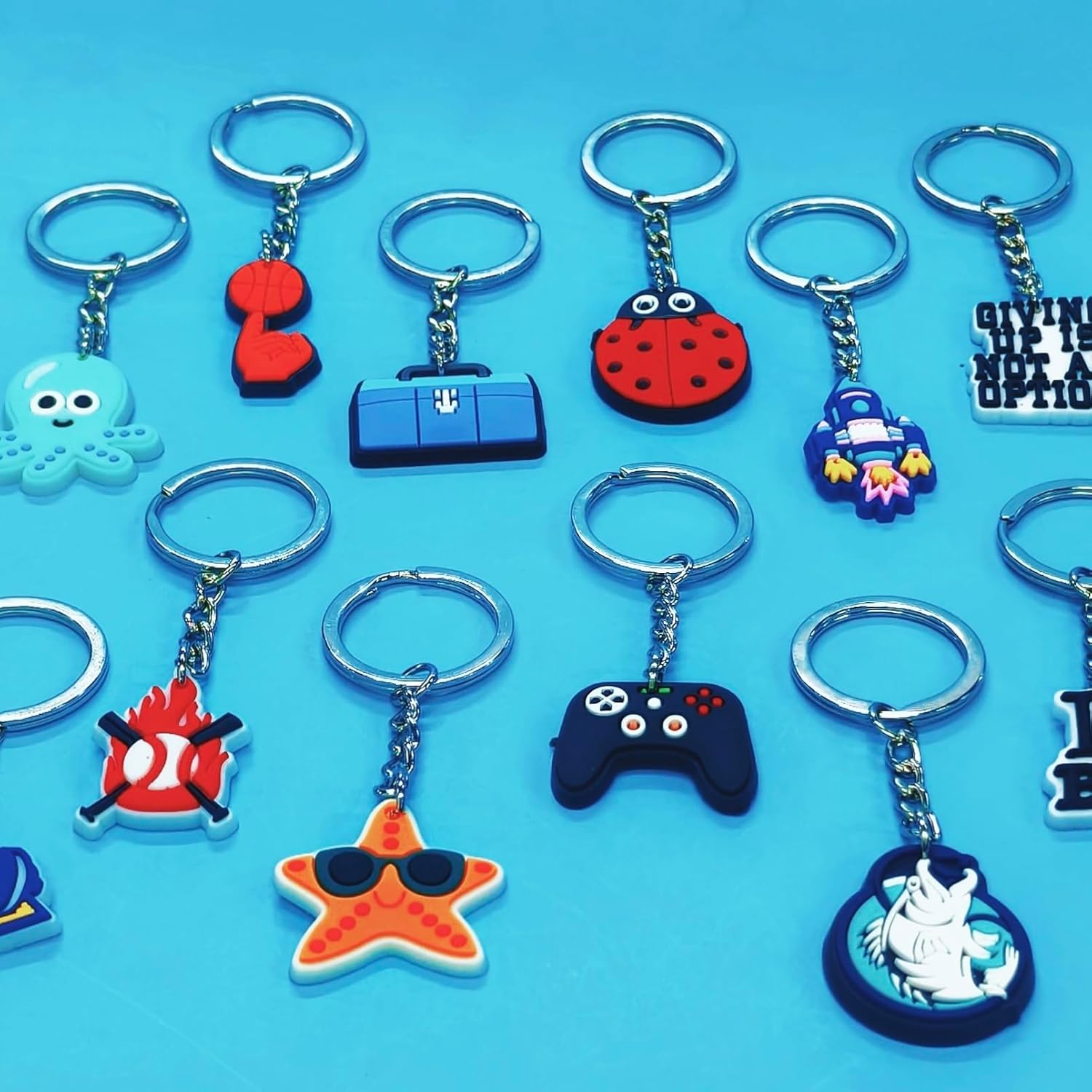 Bulk Keychains 100/200pcs Random Different Keychain Lot Lovely Cool Key Chains for Student Prize Birthday Gift Party Favor - Image 2