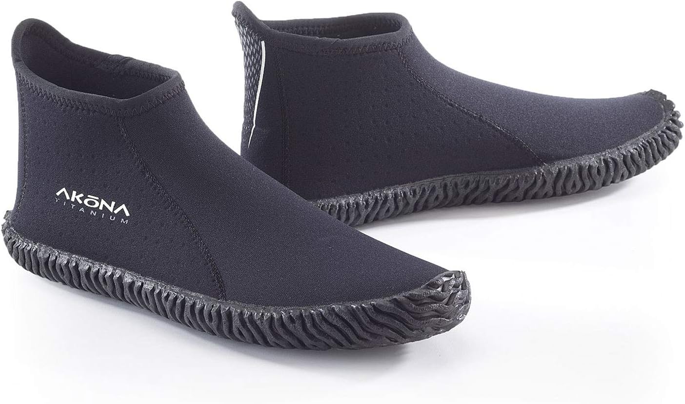 AKONA Simple and Lightweight Low top 3 mm Neoprene Snorkeling Boots Ideal for Snorkeling, Kayaking, SUP'ing, and Scuba