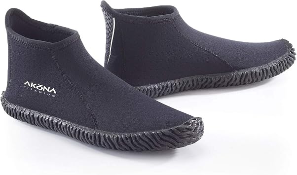 AKONA Simple and Lightweight Low top 3 mm Neoprene Snorkeling Boots Ideal for Snorkeling, Kayaking, SUPing, and Scuba