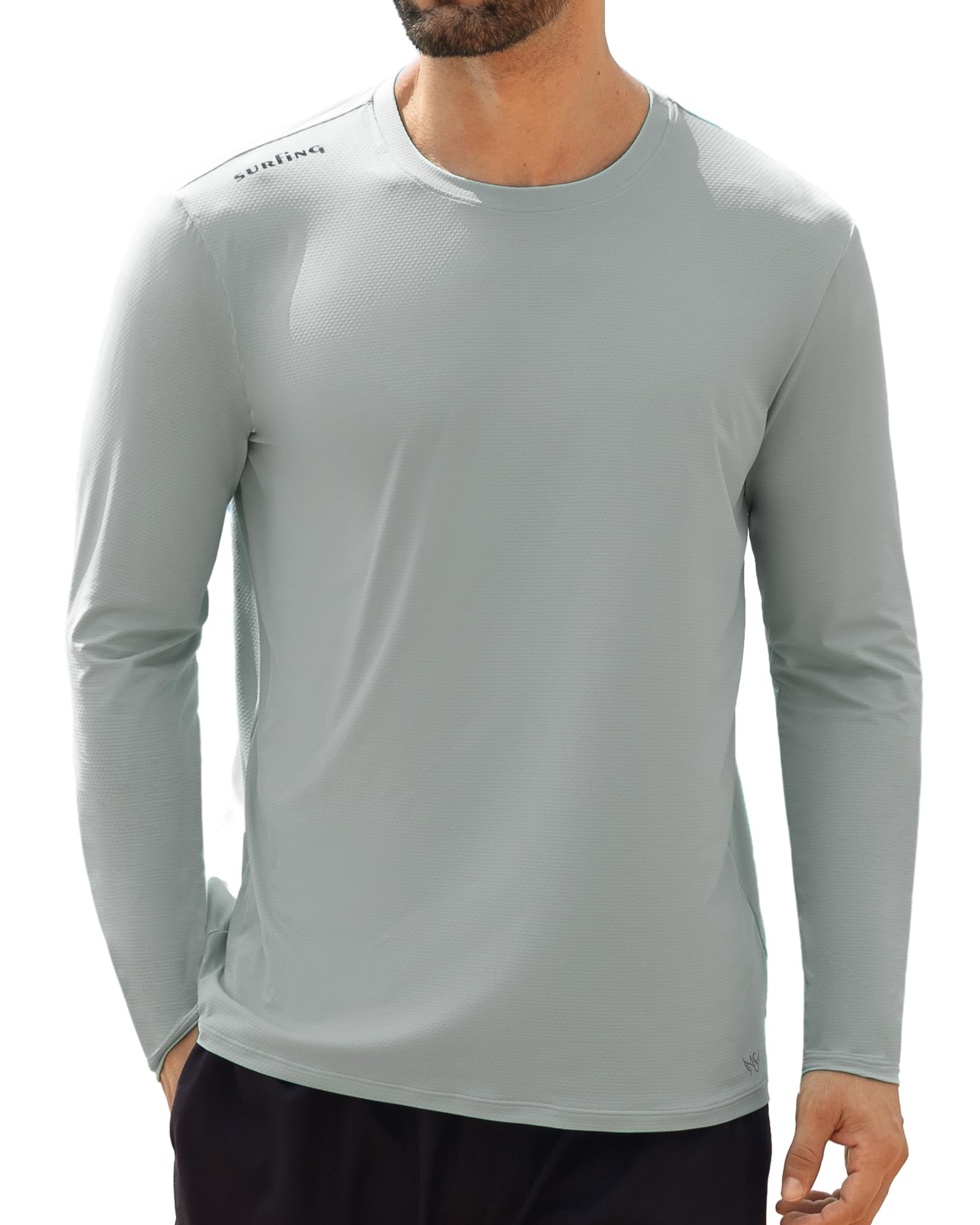 Angel season Men's Rash Guard Shirts UPF 50+ Long Sleeve Swim Shirts Quick Dry UV Sun Protection Lightweight