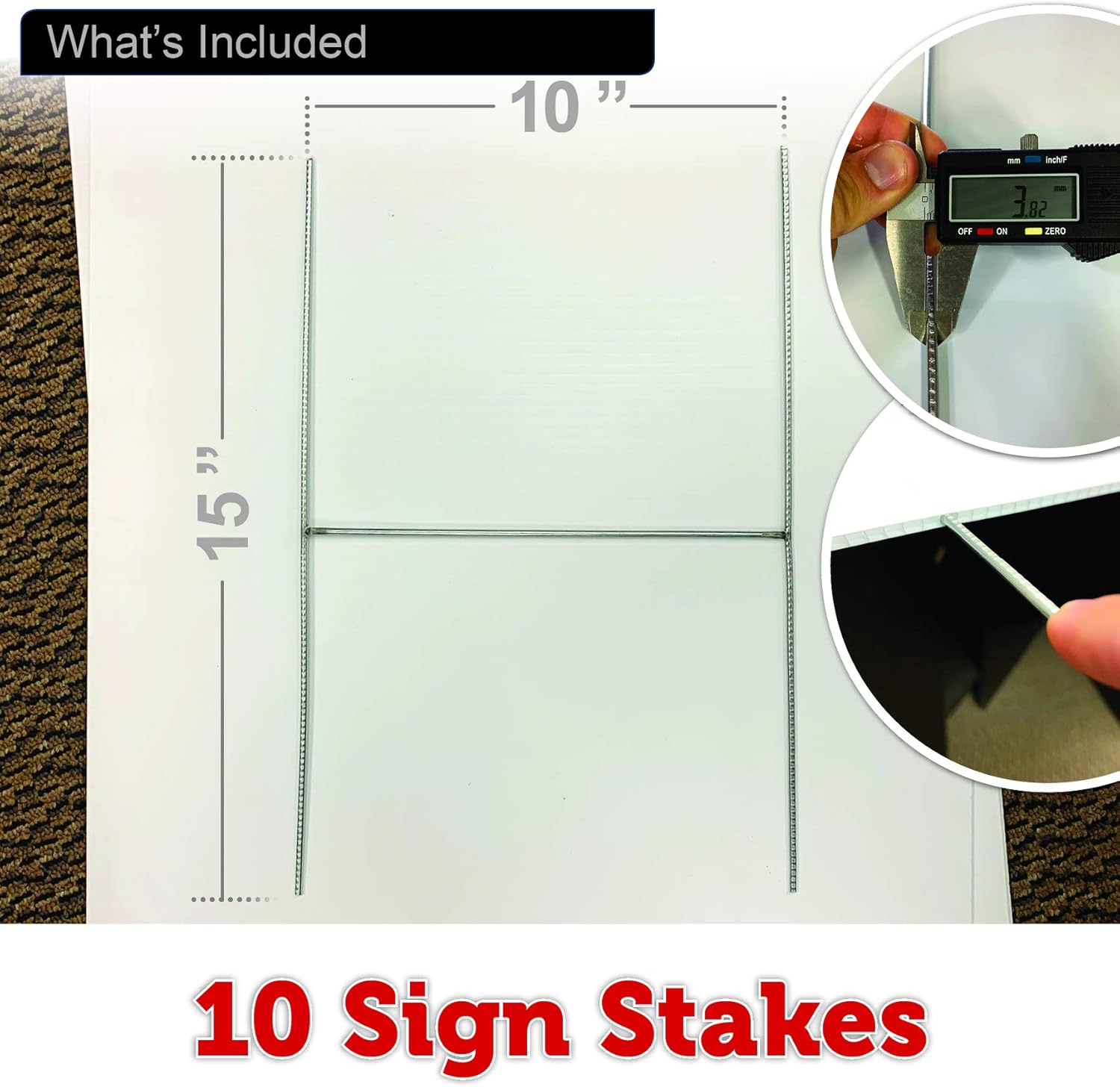 18inch x 24inch (10 Pack) Blank Black Yard Signs with Stakes | Create Your own Message with Blank Yard Signs | 4mm Black Corrugated Plastic Yard Sign