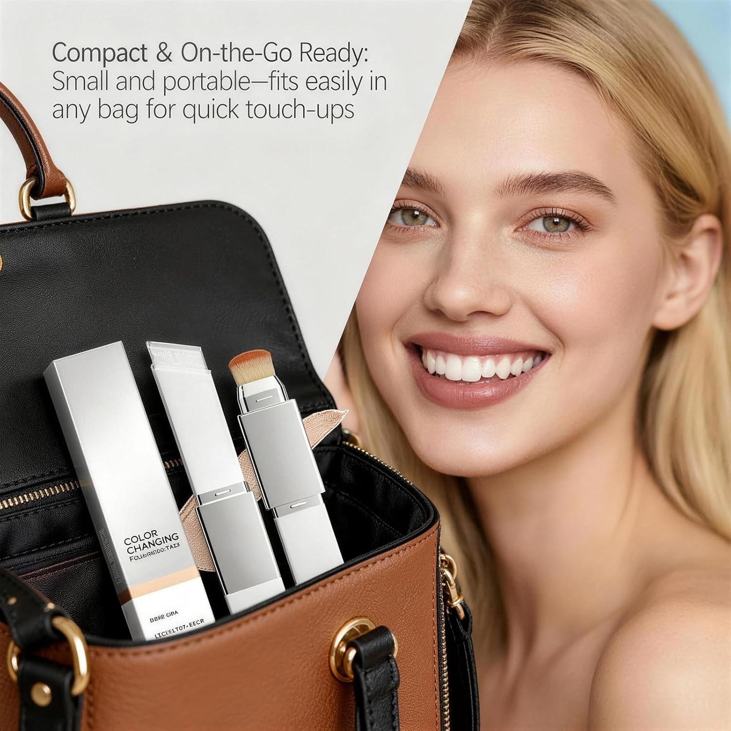 Color-Changing Foundation Stick, Dual-Ended Korean Skin Care Foundation Stick, Detachable Brush, Full to Medium Coverage Base Hydrating Makeup Portable & Travel-Friendly (3Set-Mix) - Image 7