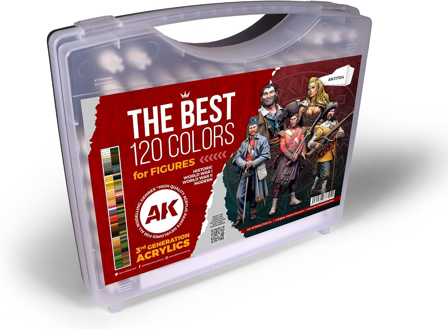 AK Acrylics 3Gen AK11704 Briefcase: Best of 120 Colors for Figures (120x17ml)