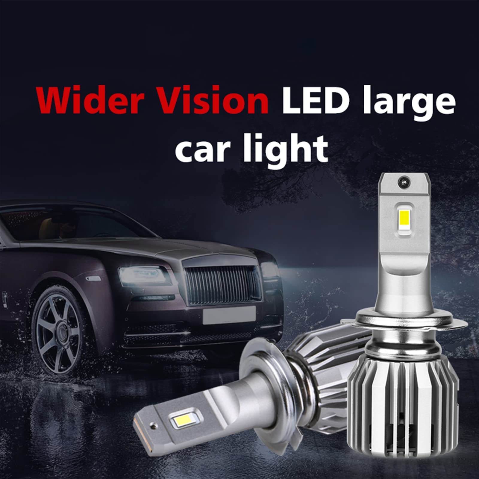 20000LM Voiture Phare Ampoule LED Lampe De Voiture Lampe Turbo Lumière Super Luminosité Pour Phares Antibrouillard 12V, IP68 Étanche, Pack De 2,H7
