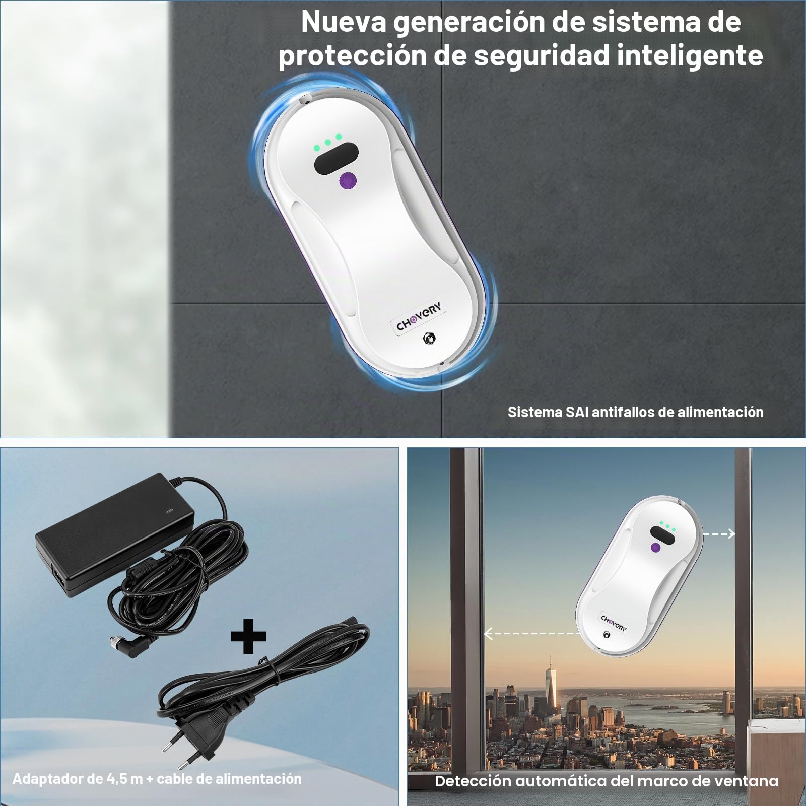 CHOVERY CL-2 Robot limpiador de ventanas con mando a distancia automático