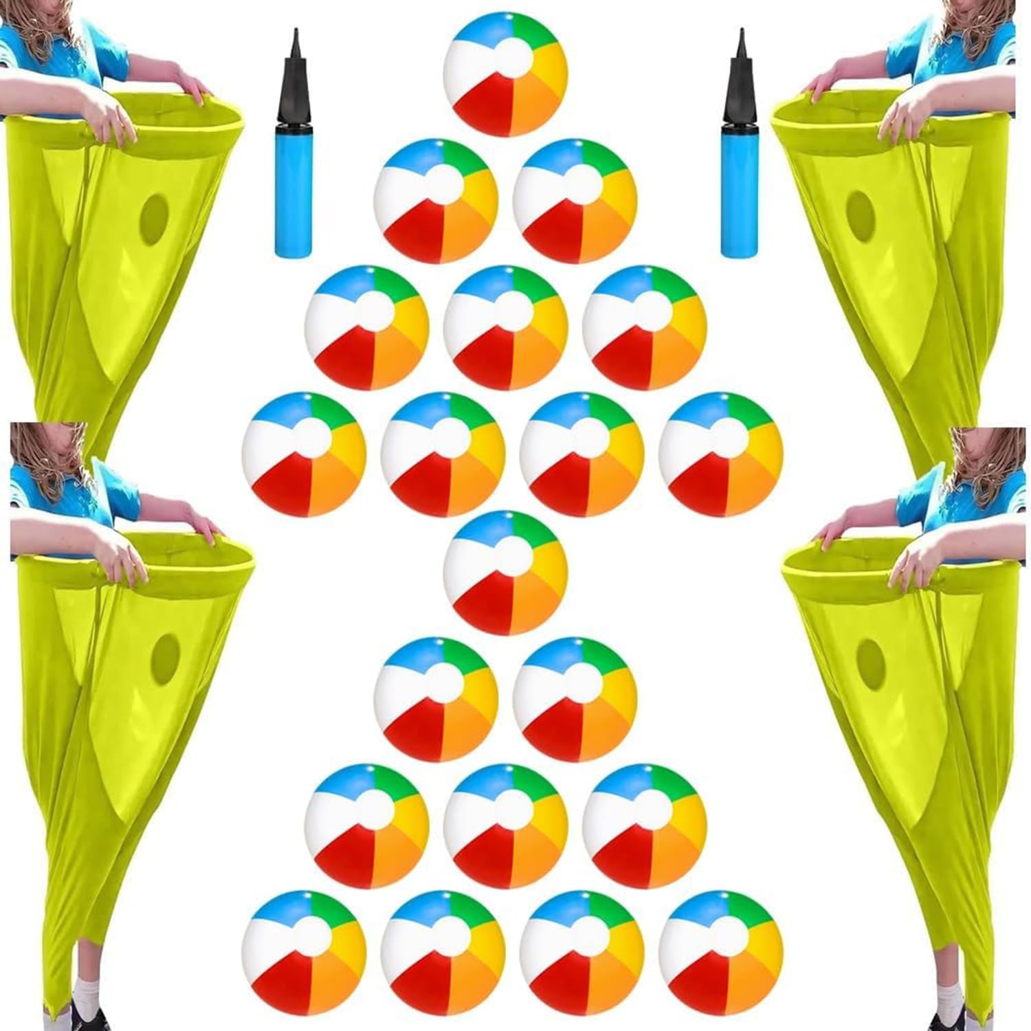 Yard Game Set for Outdoor Fun - Catch Balls with Bouncy Balls and Air Pump, Perfect for Family Reunions and Backyard Parties