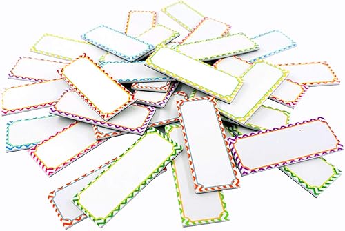 Etiquetas magnéticas de borrado en seco, placas de identificación, pizarra blanca, 32 etiquetas de 8 colores, 3.2 x 1.2 pulgadas