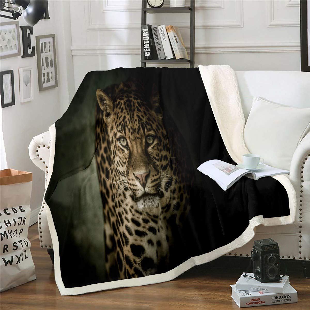 Loussiesd Multicolored 13256 Leopard Fleece Blanket Cheetah Print Blanket Wild Animal Pattern For Couch Travel Sofa Microfiber Wildlife Style Room Decor Fuzzy Blanket 50"X60"