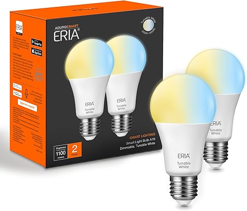 ERIA Bombillas inteligentes, A19 ZigBee, blanco sintonizable extra brillante, 1100 lúmenes, funciona con Hue*, SmartThings, HA, Tienda Echo (4.