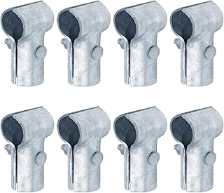 8 Pack 1-3/8" x 1-3/8" End Rail Clamp for Chain Link Fence, T Panel Structural Pipe Fittings Connectors, 1/8" Thick