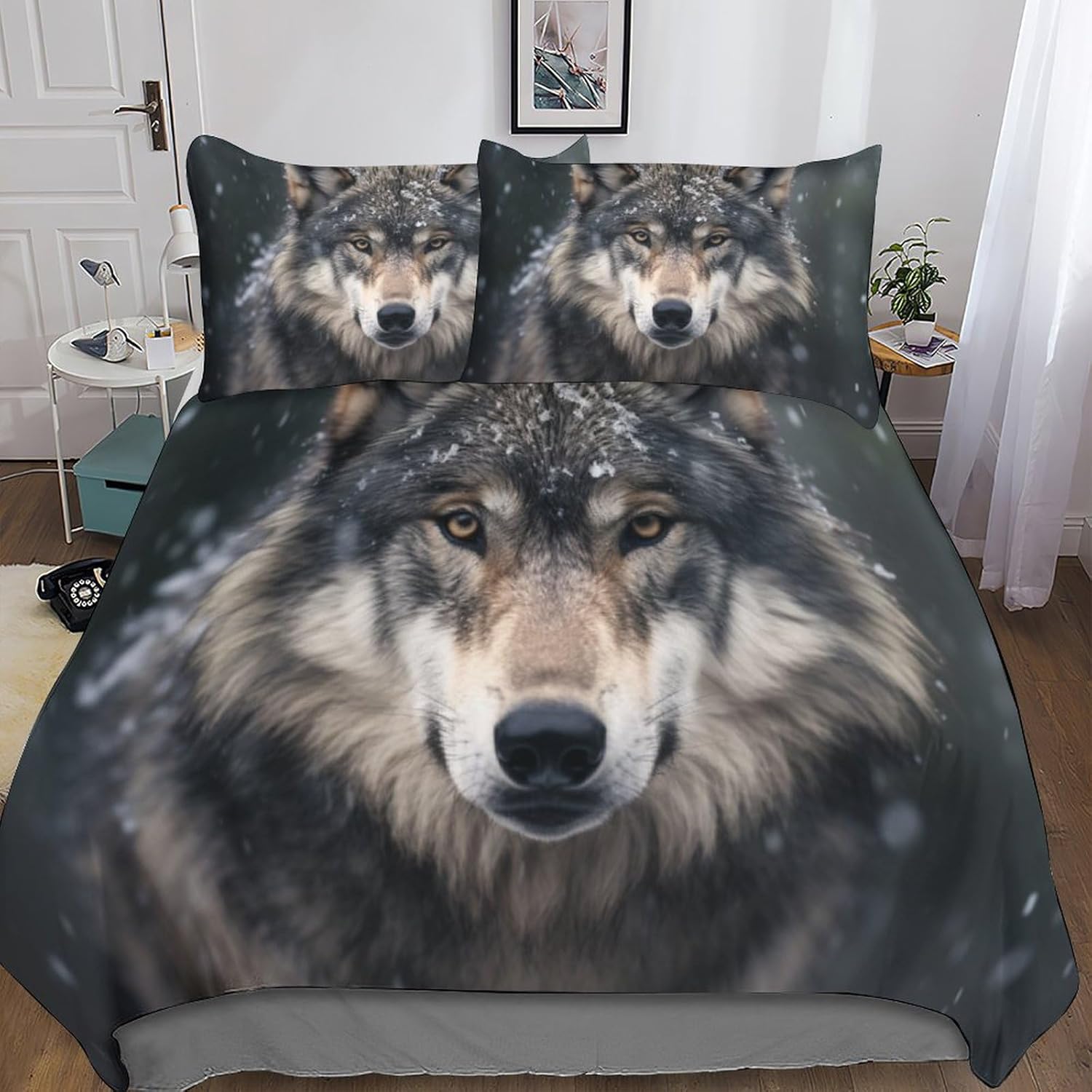 Duvet Cover Wolves in Snow 3D Bedding Set Duvet Cover Set Duvet Cover