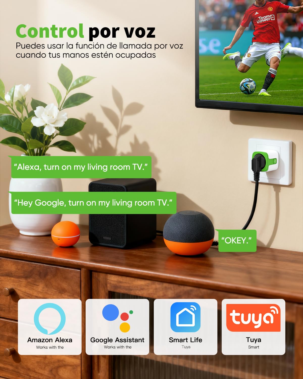 GreenSun Presa Smart SmartLife App - Intelligente Smart Plug Controllo Vocale Compatibile con Alexa Controllo Remoto Tramite Tempo di Preselezione 2.4G 4PC