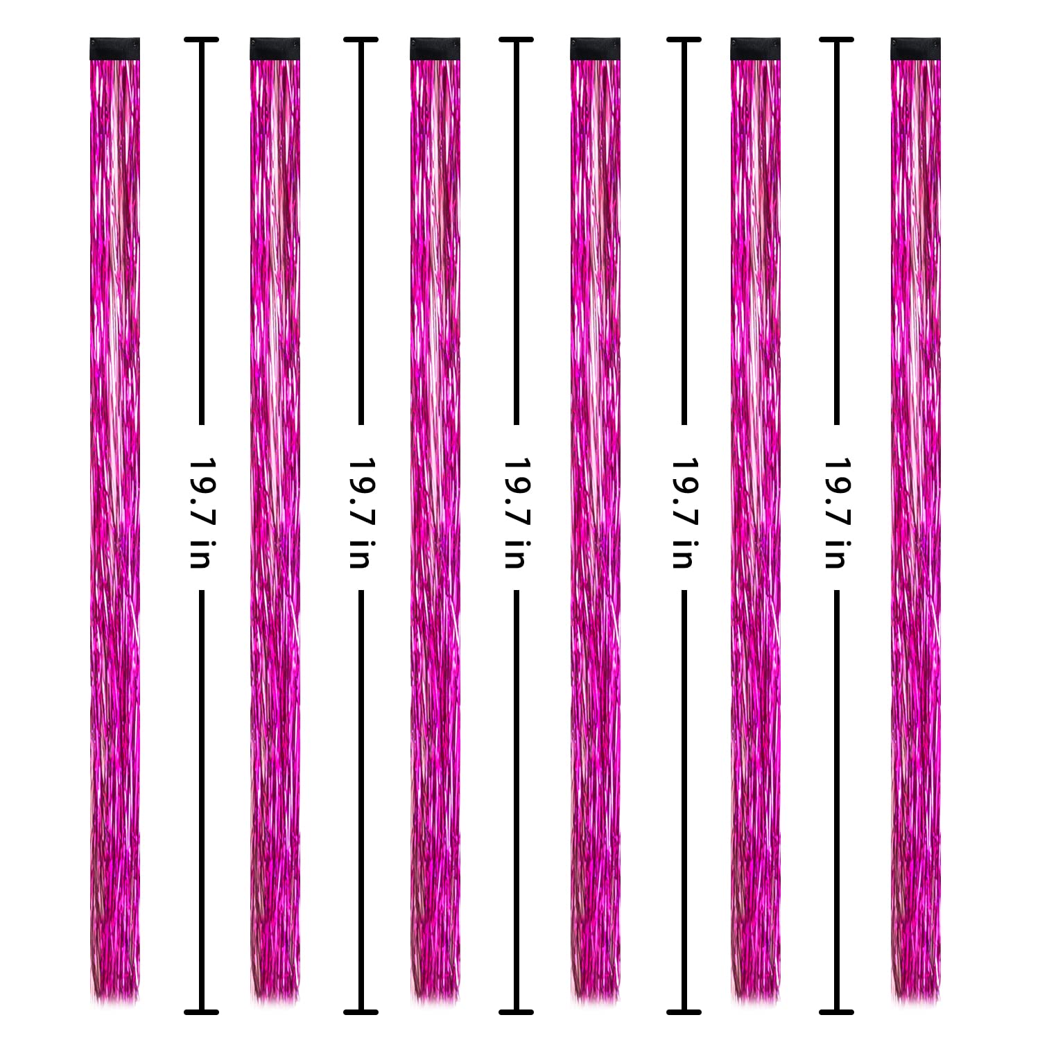 Hair Tinsel Clip In Extensions, 12 Colors 19.7 Inch Fairy Hair image 2