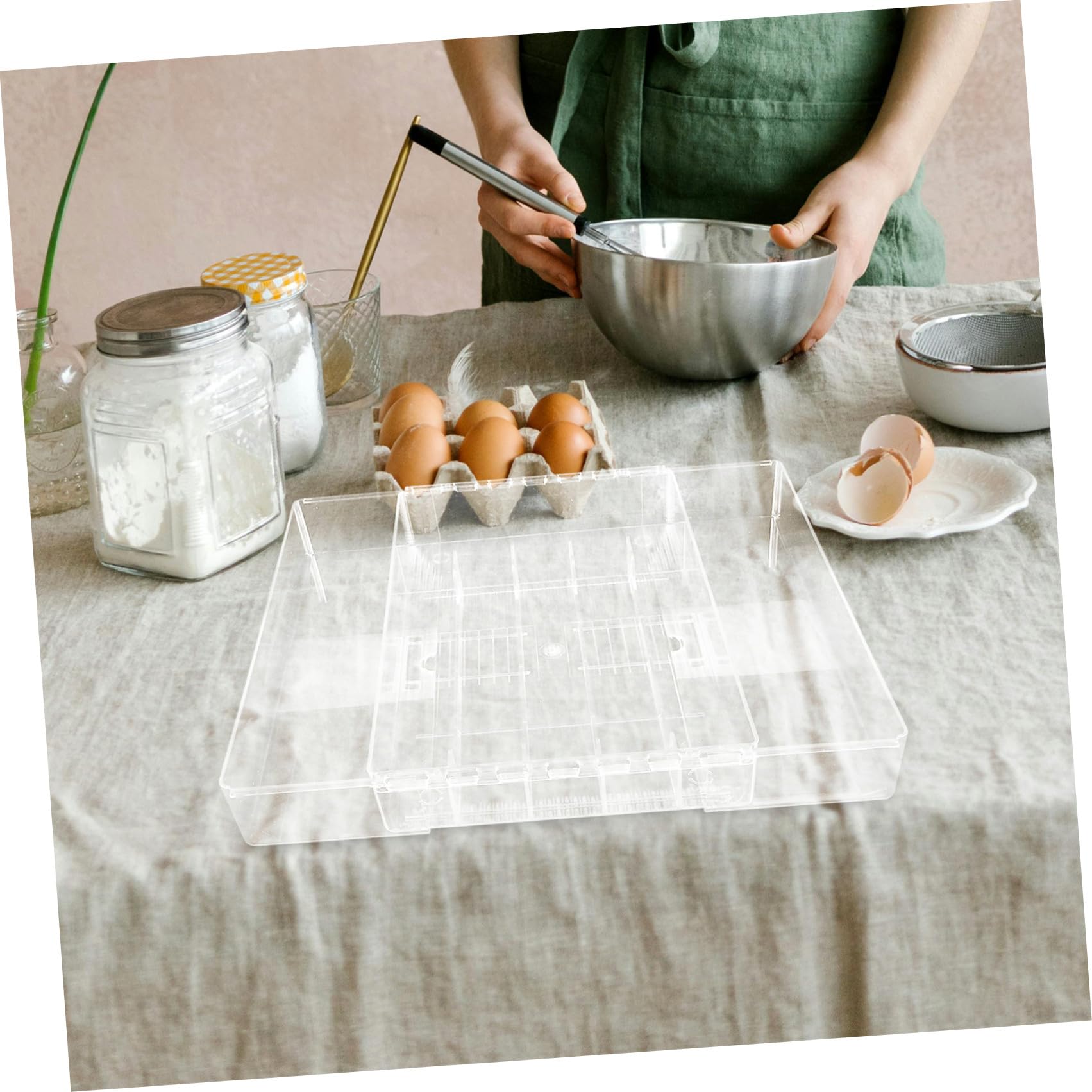 Organizador Extensible para Cubiertos de Cocina Separadores de Acrílico y Múltiples Compartimentos para Cajones y Oficina