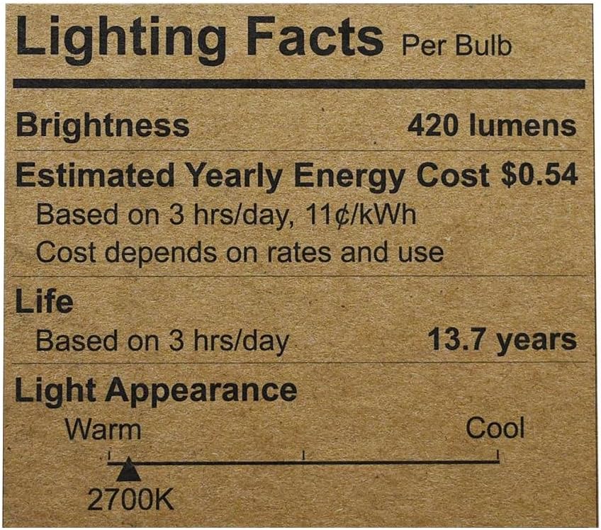 40-Watt Equivalent A19 Frosted Glass Filament Dimmable LED Light Bulb Soft White (6-Pack)