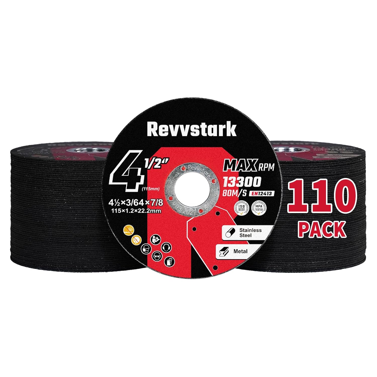 110 Pack Cut Off Wheels 4 1/2 Inch, Thin 4.5" x .045" x7/8" Metal & Stainless Steel Cutting Wheel for Angle Grinder, Cutting Discs with Aggressive Cutting