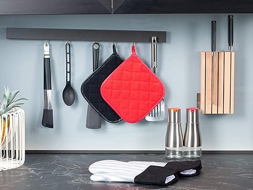 Miniatura 4 de Agarraollas de algodón, lavables a máquina, resistentes al calor, salvamanteles, para cocinar y hornear