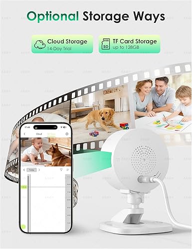 Miniatura 6 de YOTON Cámara de seguridad interior 1080P para monitor de bebé, cámara para mascotas con visión nocturna, audio de 2 vías, detección de movimiento,