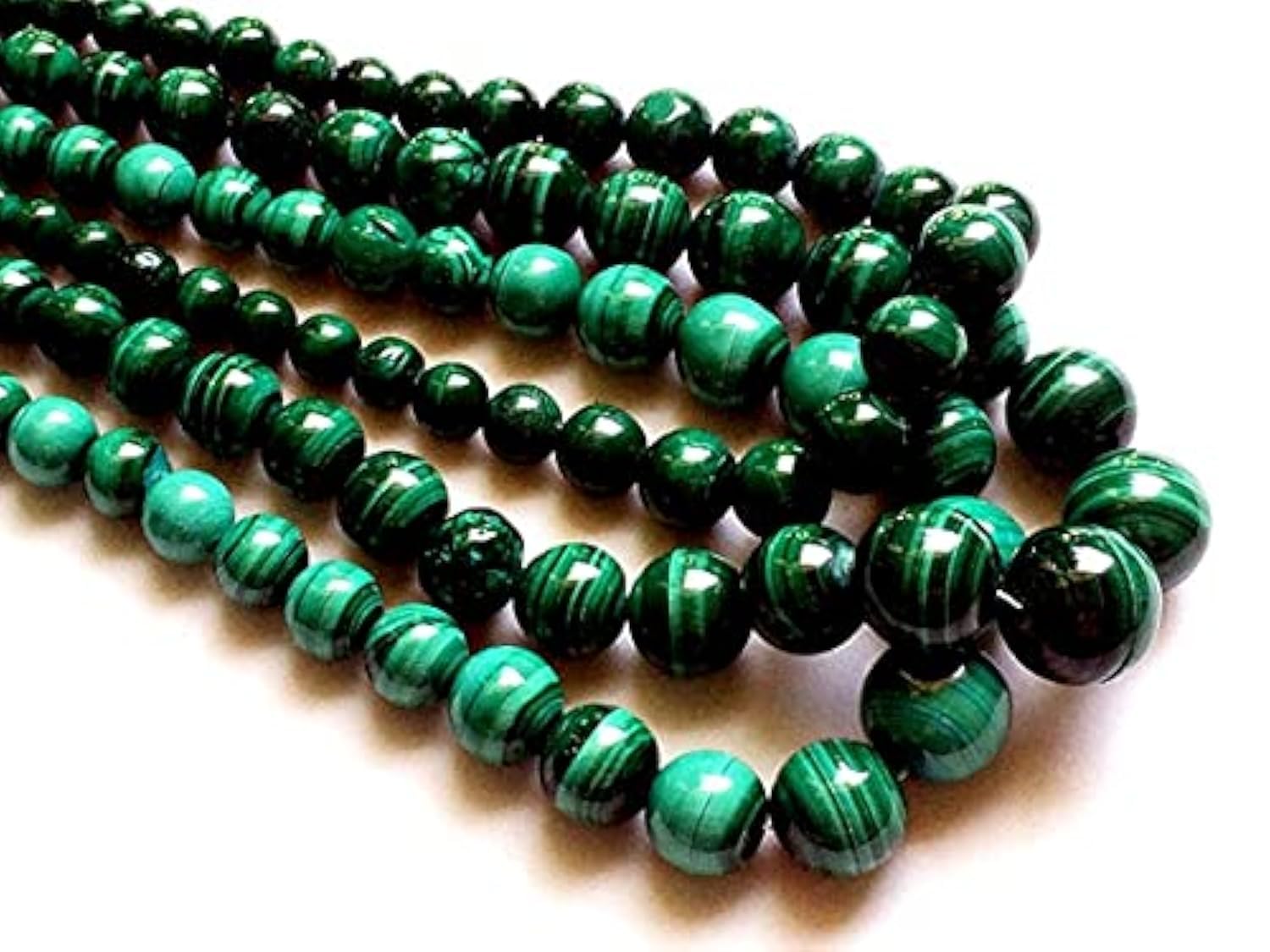 Perles en malachite naturelle ronde de 6-12mm pour la création de colliers haut de gamme