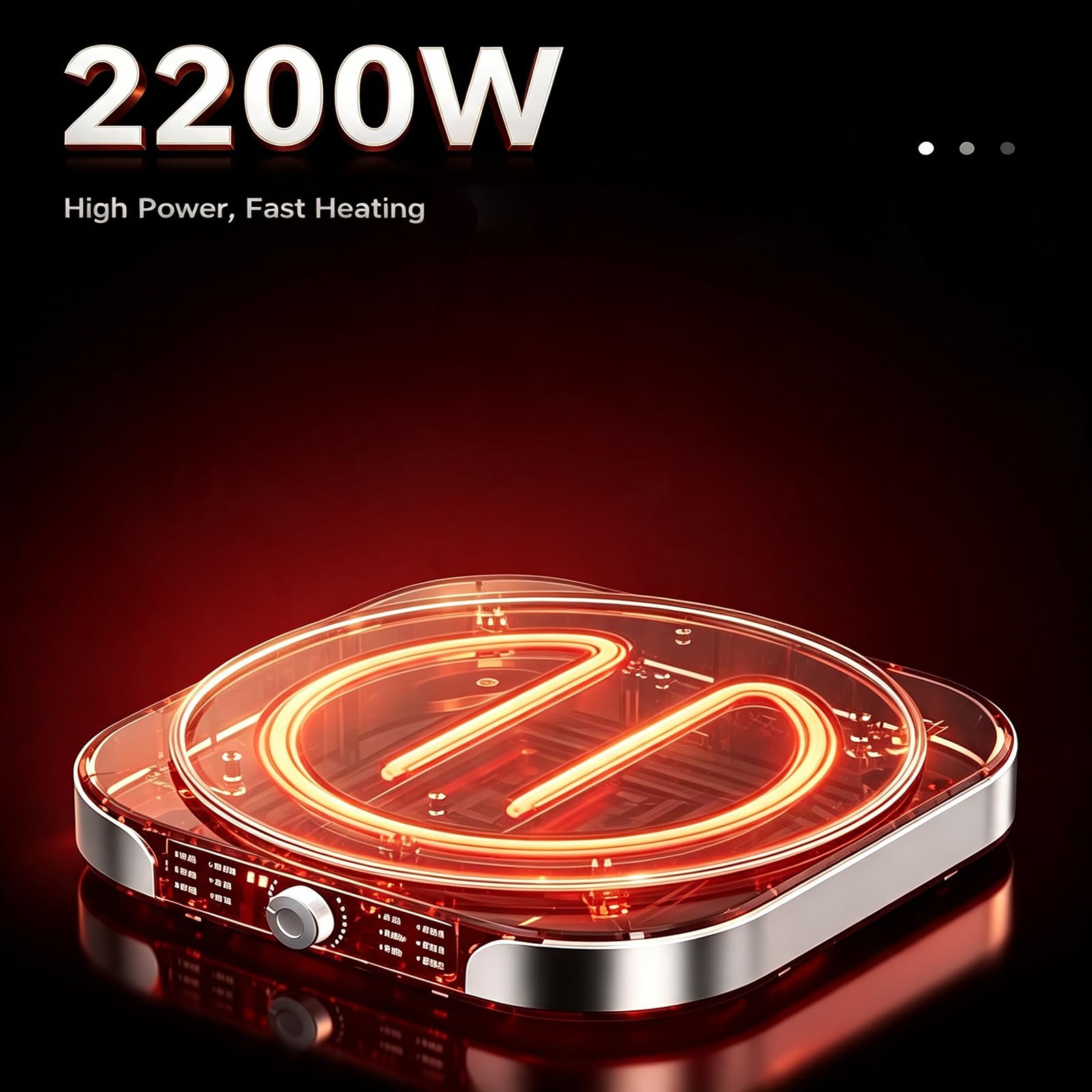 2200W Crepe Maker Elettrico 40cm, griglia Antiaderente con Controllo di Temperatura preciso per la Cottura Rapida dei pasti sani Design impilabile per Uso Domestico