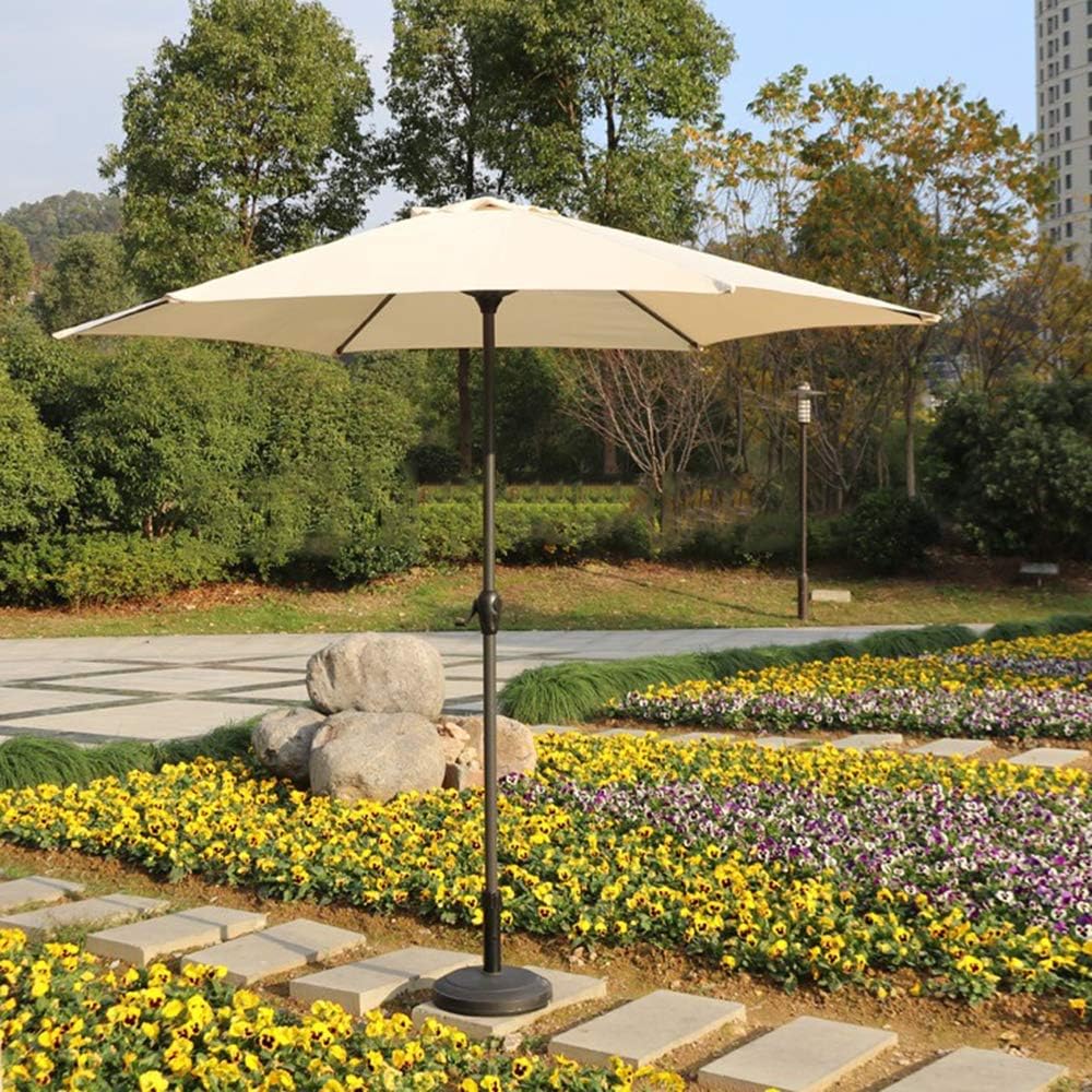 Umbrella | 240cm | Round Sunshade Garden Umbrella | Crank and Tilt Function | Outdoor Patio Beach Sunshade (E)