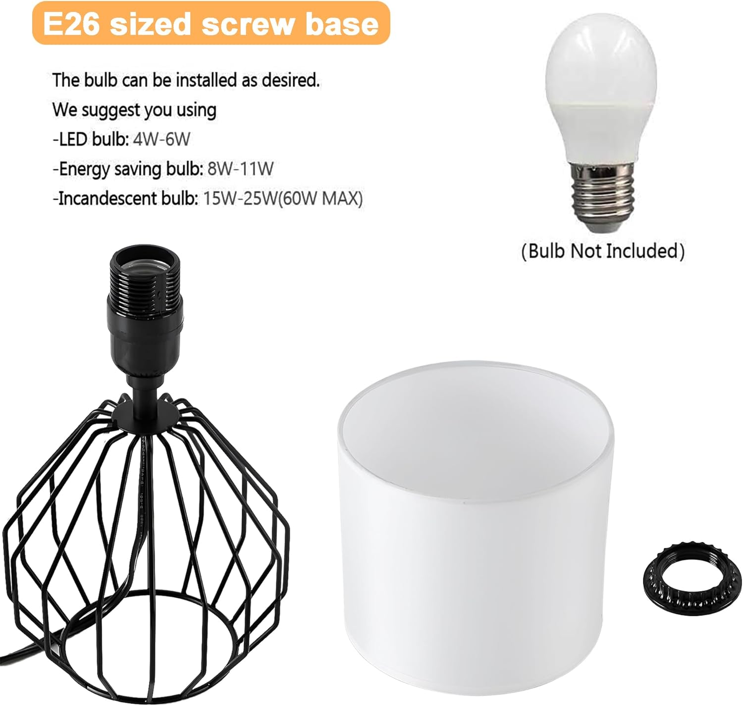 Small Table Lamp Black, Modern Minimalist Desk Lamp with Metal Base White Fabric Shade, Bedside Nightsand Table Lamp for Bedroom, Living Room, Kis Room
