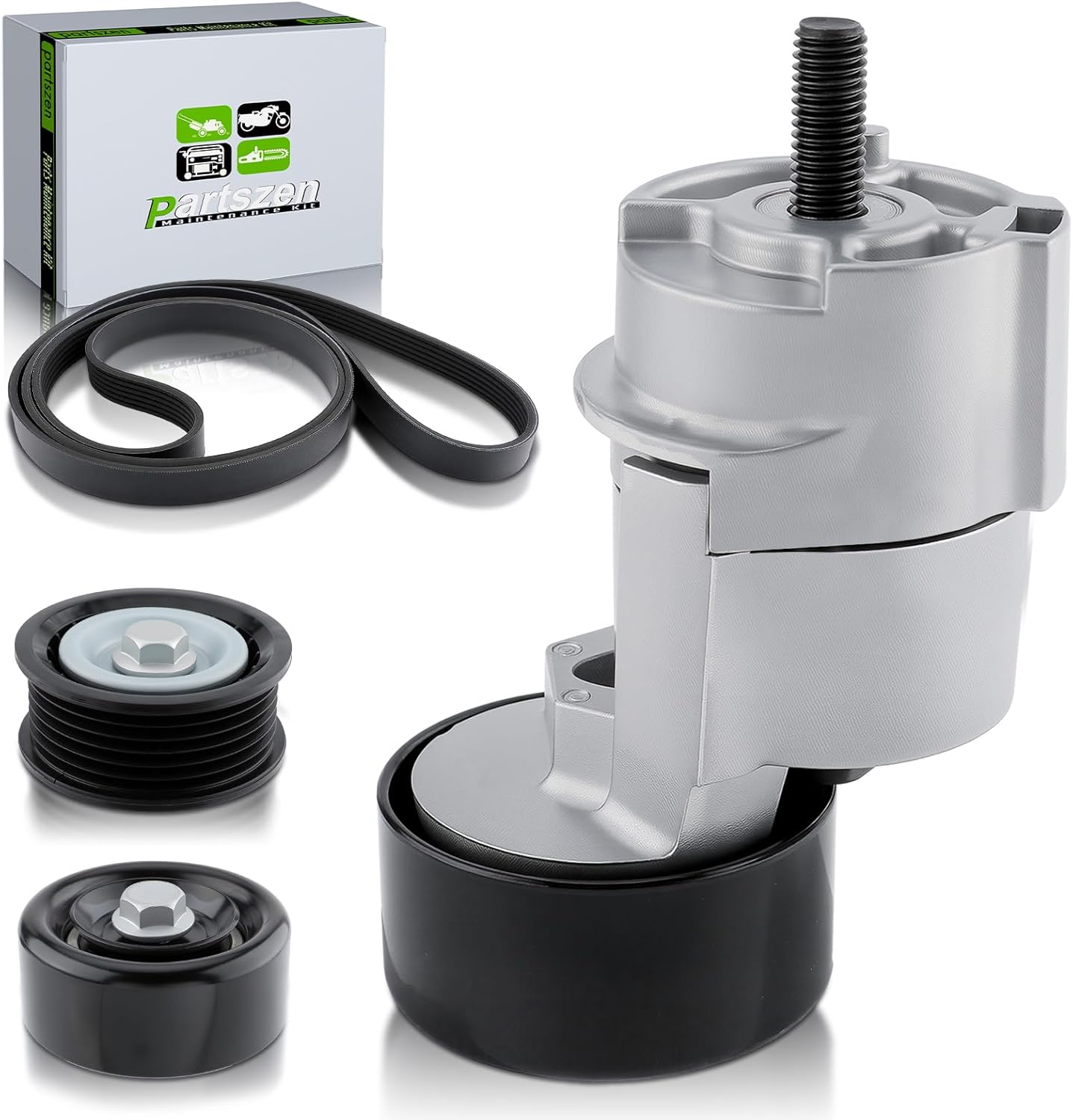 2528725110 25288-25001 Belt Tensioner & Idler Pulley V-Ribbed Belt Kit for Hyundai Santa Sonata Tucson for Kia Forte Optima Sportage 2010-2016