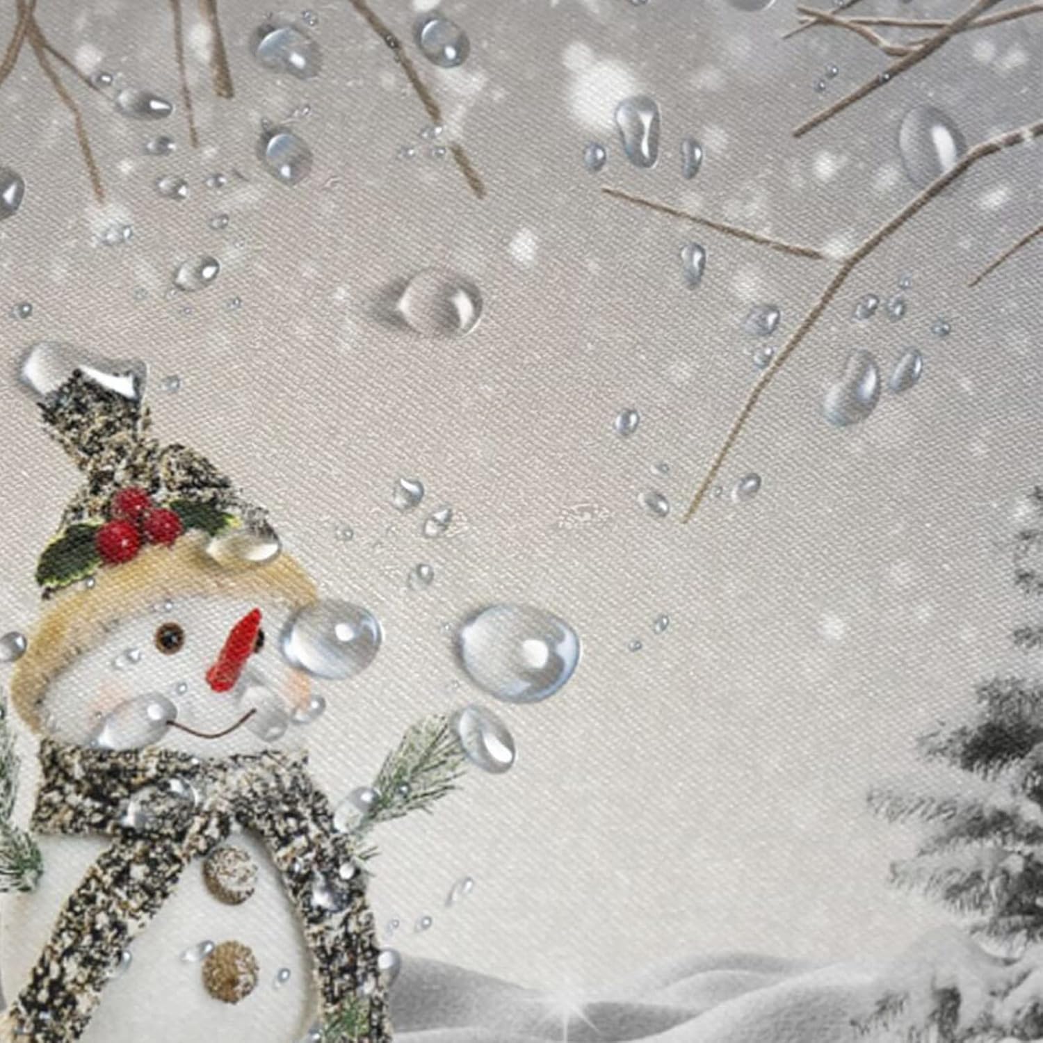 Jbralid Winter Christmas Snowman Shower Curtains Snow Scene Pine Tree Waterproof Bath Curtain for Bathroom Xmas Holiday Bathroom Shower Curtain Set with Hooks 72x72 Inch