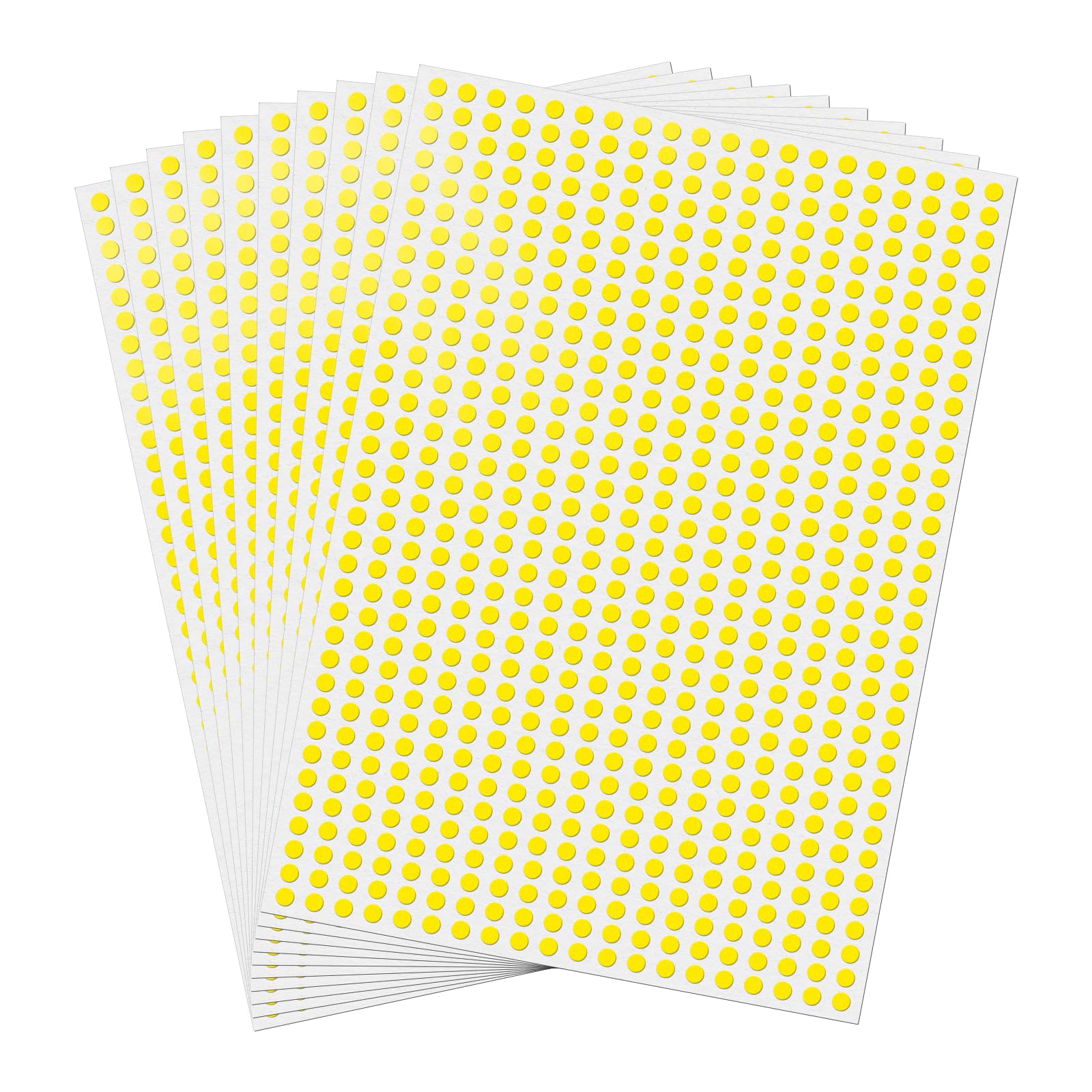 FINDAT 7000 PCS Yellow Dot Stickers 6mm Colour Coding Labels Sticky Dots Waterproof Self Adhesive Circle Round Stickers for School DIY Calendar