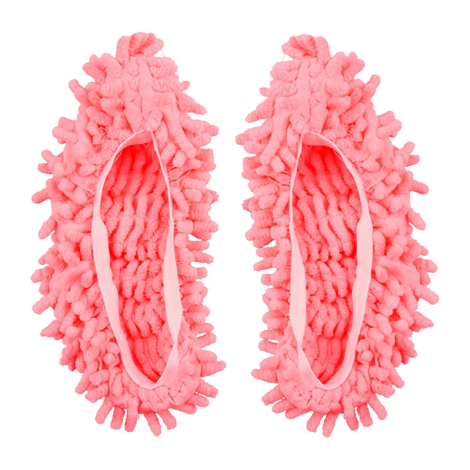 Hopzab Pink Mop Slippers For Floor Cleaning,Microfiber Dust Mop Shoe Covers,Washable & Reusable Mopping Foot Slippers,Multifunction Cleaning Shoes For Home Office (1 Pair, )