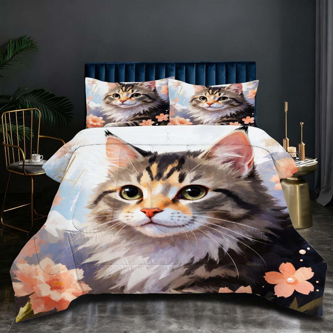 Couette 160x200 chat gris pour sublimer la chambre de votre ado