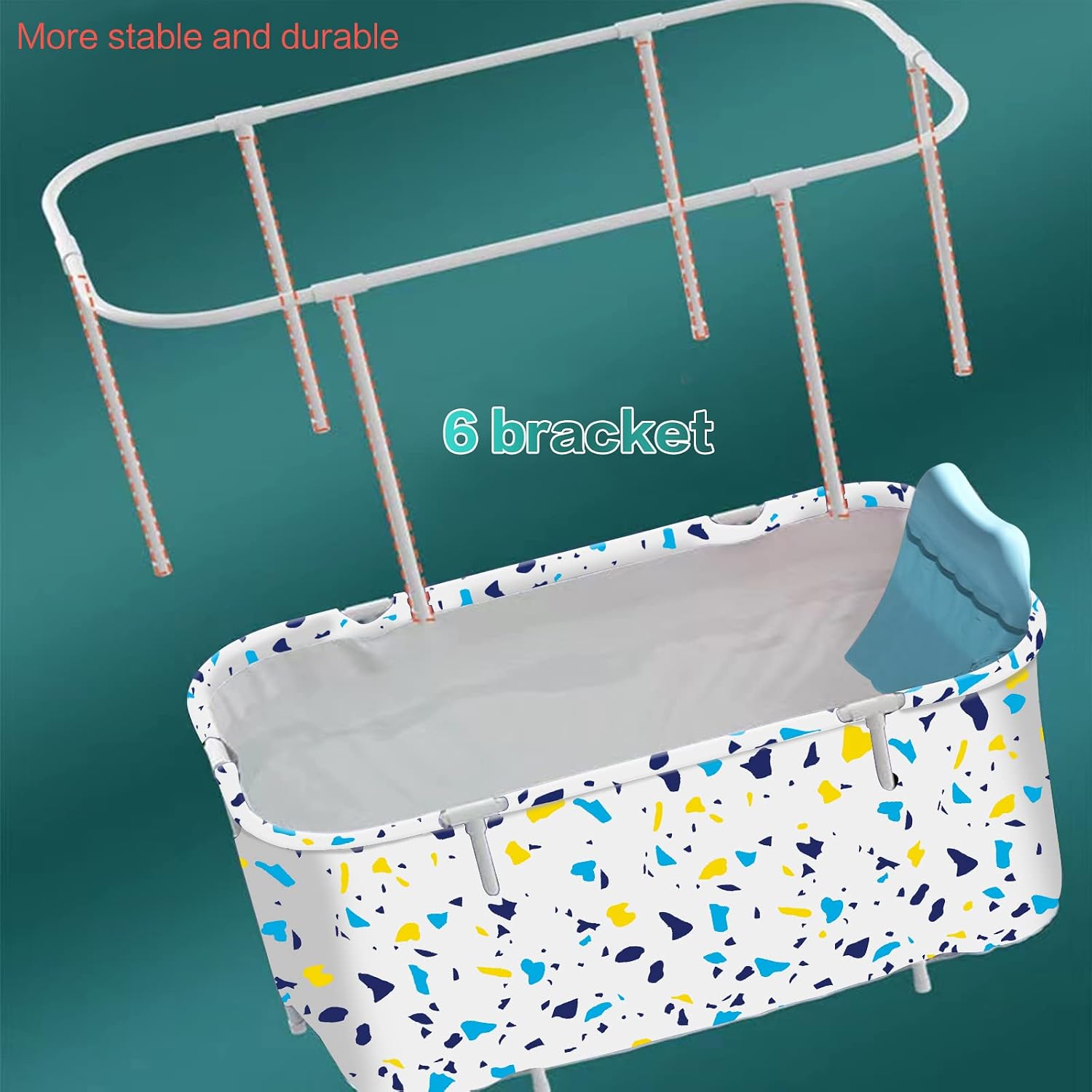 HotMax Portable Bathtub Kit, Foldable Soaking Bathing Hot Tub for Adults, Thickening with Thermal Foam to Keep Temperature, Separate Family Bathroom SPA Tub (White)