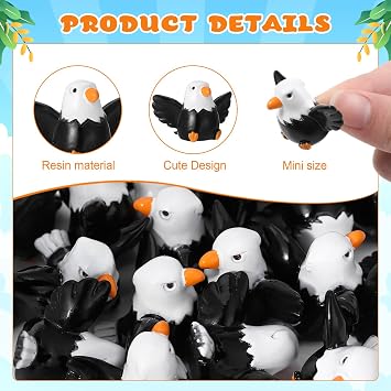 20 Pcs Mini Resin Bald Eagle Figurines, Bald Eagle Ornament