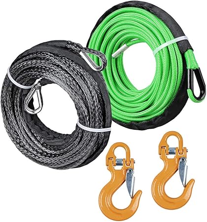 Amazon Co Jp Astra Depot ハーフリンクフック ポンド Uhmwpeケーブルエクステンション 合成ウインチロープ 50フィートx1 4インチ 7000ポンド Atv Utv 4x4に対応 車 バイク