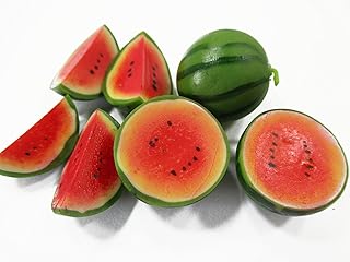 Dollhouse Miniature Food Lot 7 Half Slice Mixed Watermelon Loose Fruit 1:6 Compatible with Barbie 15900