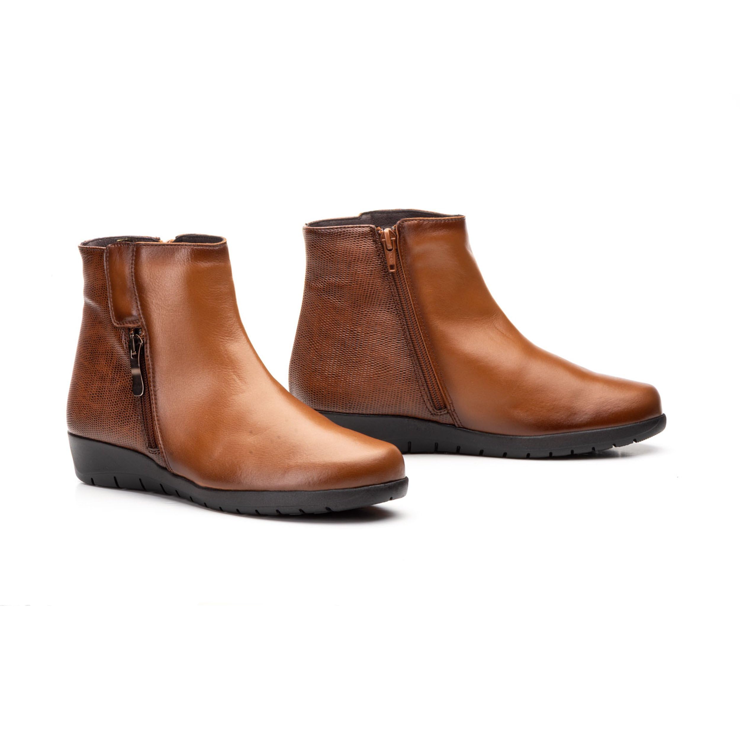 Botines mujer de piel con tacón o plataforma Botín cómodo de invierno | Calzado artesanal de España tipo camperos en ante y cuero Elegantes e informales