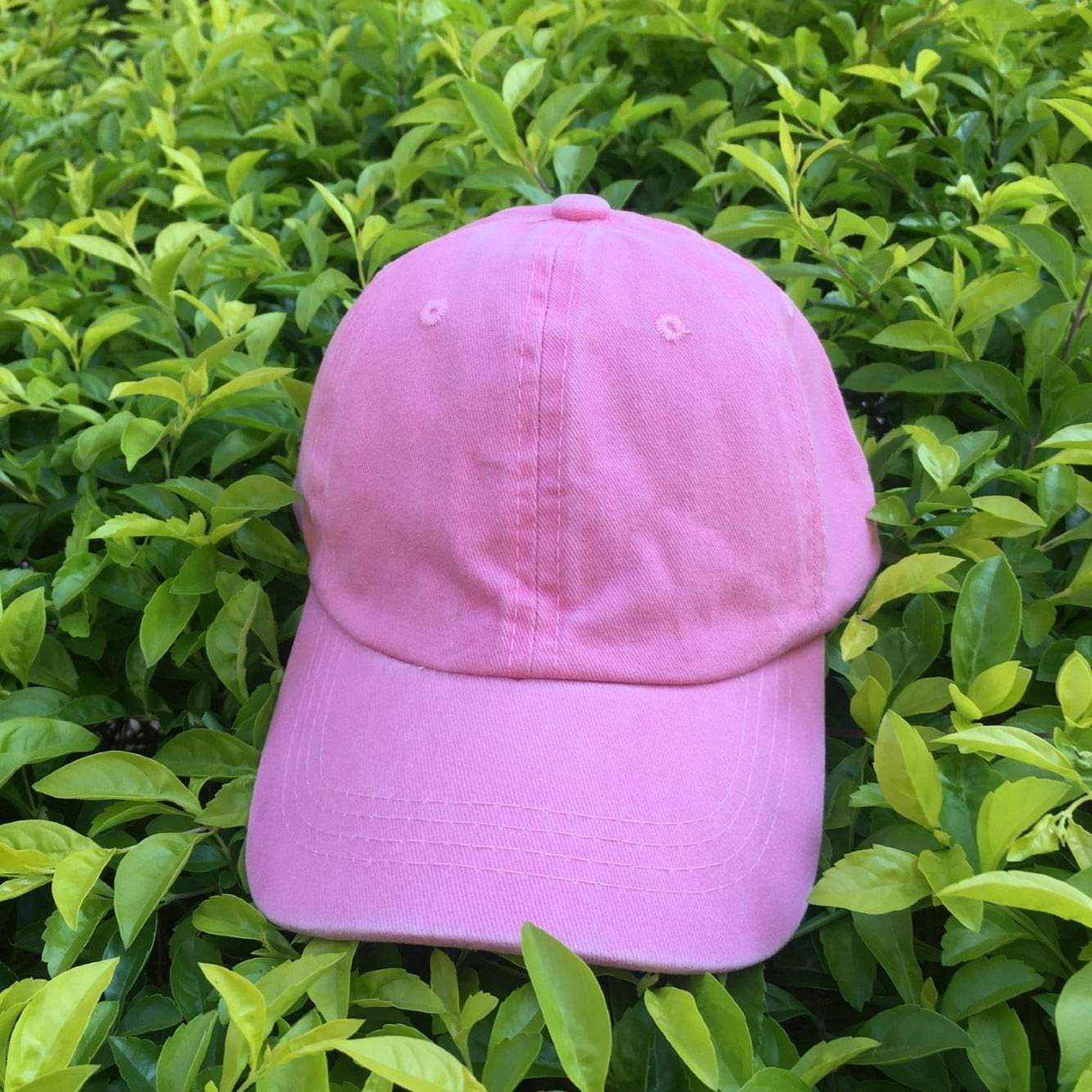 Waldeal Girls' Ponytail Hat Cute Vintage Distressed Adjustable Kids Plain Baseball Dad Cap - Image 7