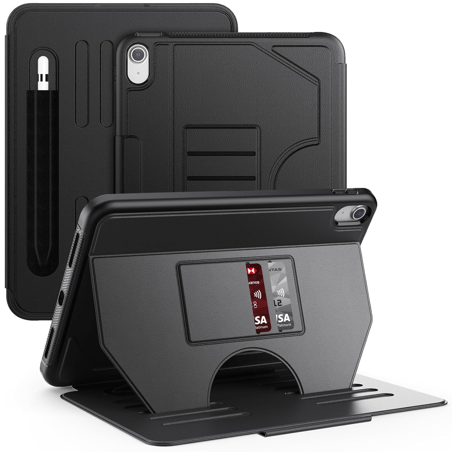 ProElite Cover Case for iPad (A16) 11th/10th Generation (2025/2022) Case, Smart Magnetic Shockproof Protective Case with 5 Stable Stands with Pencil Holder for Apple iPad 11th/10th Gen, Black-image-21