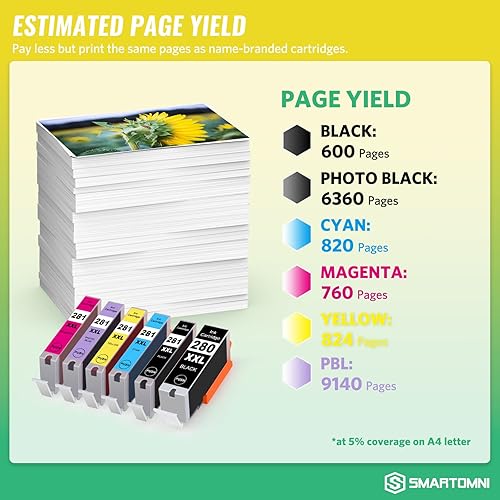 Miniatura 4 de PGI280XXL CLI281XXL Cartuchos de tinta compatibles de repuesto para Canon 280 281 XXL PGI-280XXL CLI-281XXL uso para Canon PIXMA TS8120 TS8220