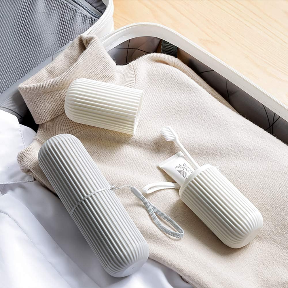 2 PCS Travel Toothbrush Case, Portable Business Trips Camping Wash Cup Holder Organizer, Unbreakable Tooth Brush Suit Organizer for Bathroom Daily Use image 5