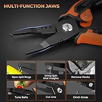 Vista 5 de KastKing AeroVice Alicates de pesca de 7.5 pulgadas, acero inoxidable 420, construcción de un solo cuerpo, ligeros y resistentes a la corrosión