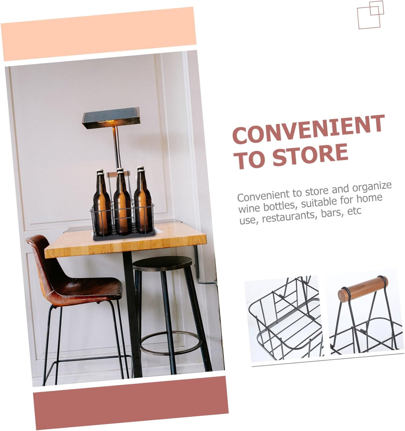 1pc Beer Rack Portable Bottle Holder for Wine and Storage Lightweight Organizer for Home Bars and Restaurants Grey for Housewarming