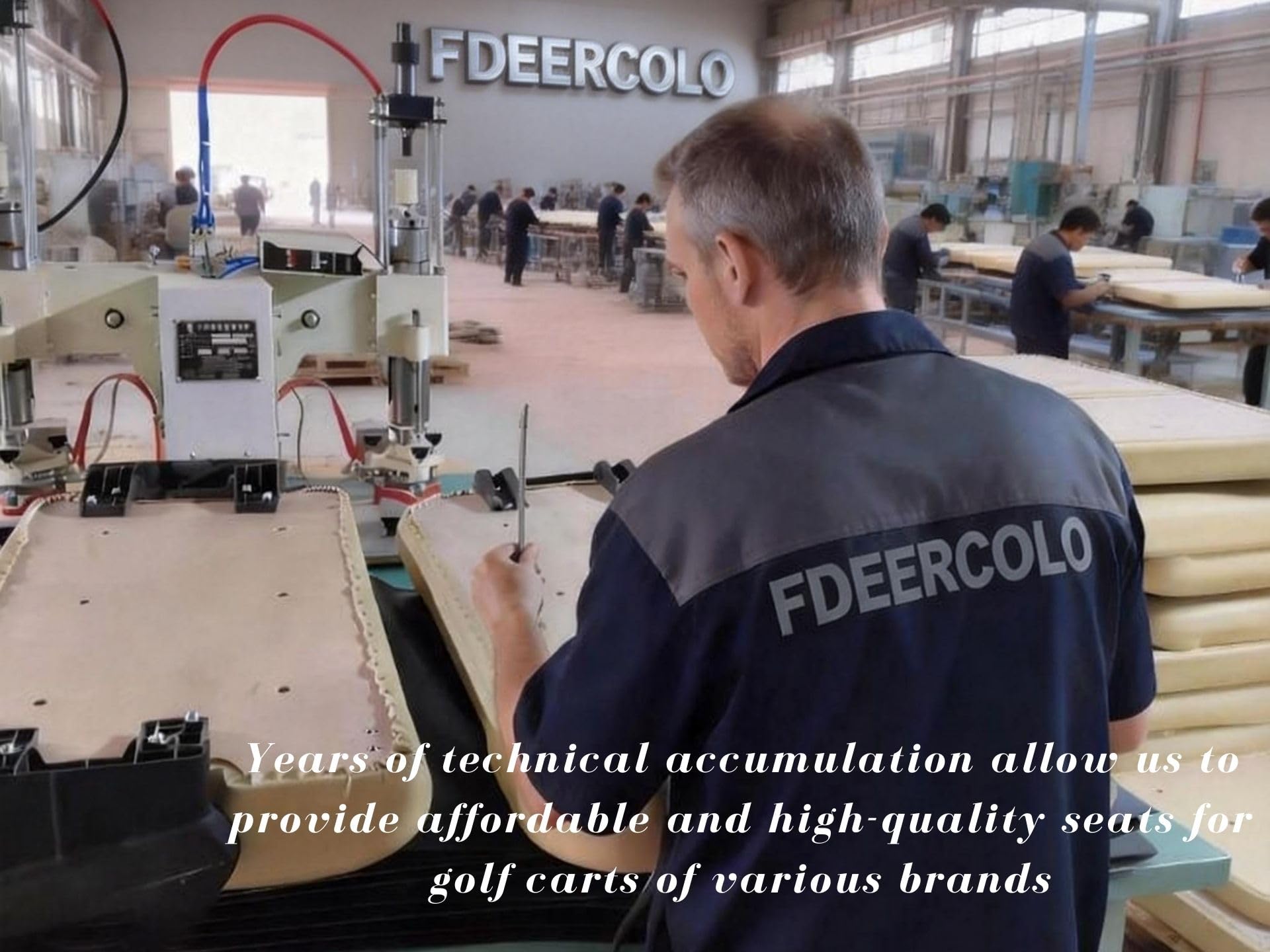 Cuscino per sedile anteriore e schienale per carrello da golf, per modelli EZGO Medalist TXT 1994-2013, con viti e cerniera inferiore, modello originale/OEM abbinato (kaki)