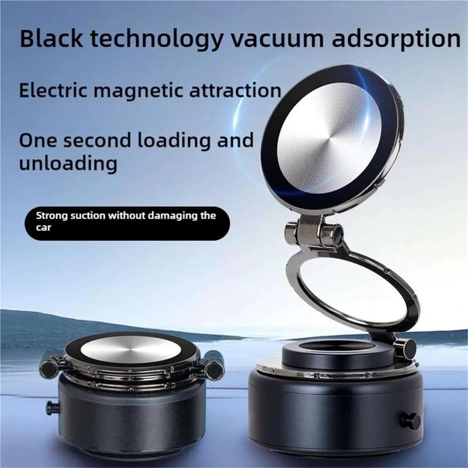 Accesorios Coche Soporte Movil Coche Supporto per Telefono Cellulare Regolabile con Rotazione a 360 ° Supporto Magnetico per Ventosa Ultra Stabile per Telefono(Black)