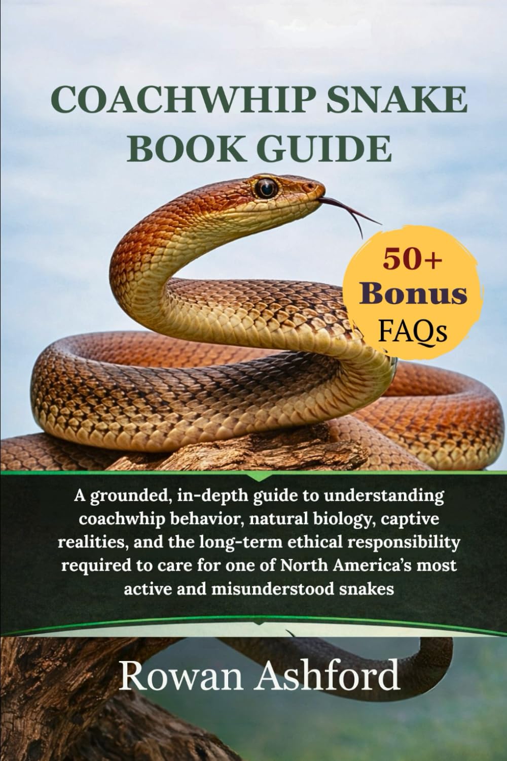 Coachwhip snake book guide: A grounded, in-depth guide to understanding coachwhip behavior, natural biology, captive realities, and the long-term ... most active and misunderstood snakes