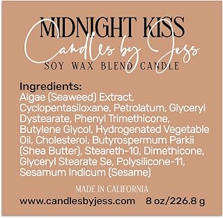 Custom Ingredients List Label Stickers, Personalized Cosmetic Packaging, Product Stickers, Square Ingredients Label, Candle Logo Label, DIY Candle