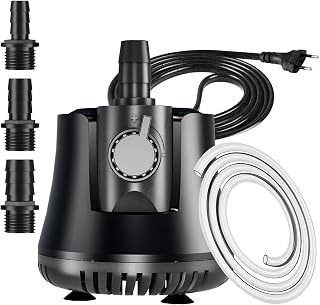 Aquarium Pumpe 60W 3500L/H Tauchpumpe Ultra-Leise Mini Teichpumpe Springbrunnenpumpe mit Einstellbarem Schalter und 1.8m Kabel, 3 Düsen wasserpumpe für Teich, Aquarien, Hydrokultur, Brunnen