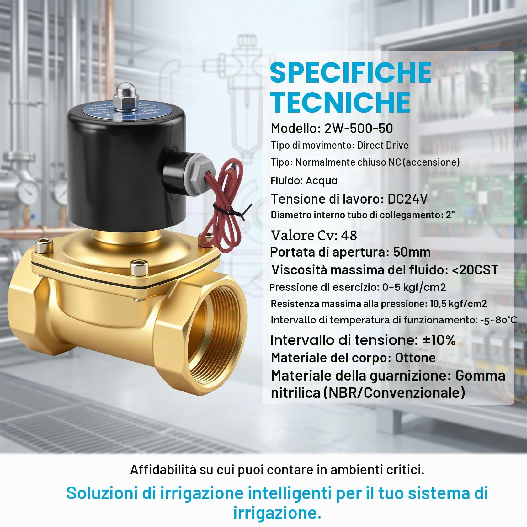 Heschen ottone elettrico elettrovalvola, 2W-500-50, PT 2'', DC24V, diretto azione acqua aria gas, normalmente chiusa, valvola di ricambio
